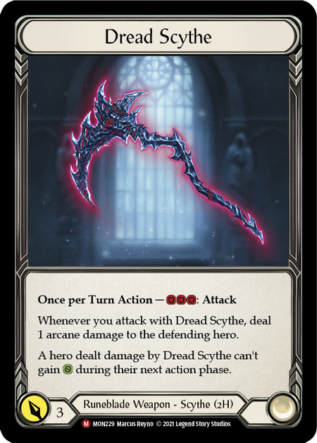Dread Scythe - Flesh & Blood TCG - Monarch - FaB Foundry Dread Scythe - Flesh & Blood TCG - Monarch - FaB Foundry