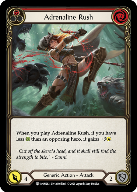 Adrenaline Rush - Red - Flesh & Blood TCG - Monarch FaB Foundry Adrenaline Rush - Red - Flesh & Blood TCG - Monarch FaB Foundry
