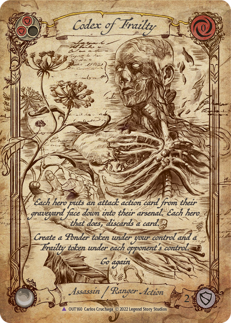 Codex of Frailty Flesh and Blood FaB 3枚 Codex of Frailty Marvel - Outsiders - Flesh & Blood TCG