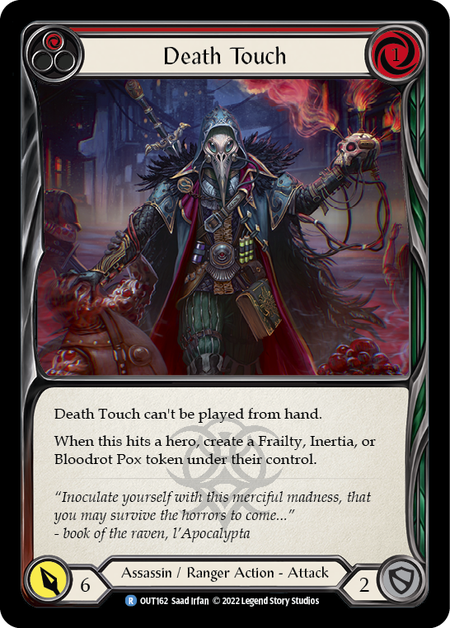 Death Touch Red - Outsiders - Flesh & Blood TCG - FaB Foundry Death Touch Red - Outsiders - Flesh & Blood TCG - FaB Foundry