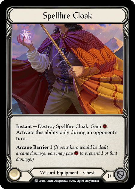 Spellfire Cloak - Uprising - Flesh & Blood TCG – FaB Foundry Spellfire Cloak - Uprising - Flesh & Blood TCG – FaB Foundry