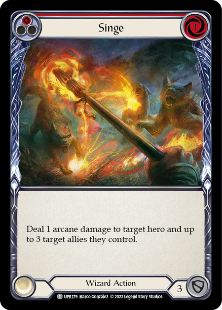 Singe - Red - Uprising - Flesh & Blood TCG – FaB Foundry Singe - Red - Uprising - Flesh & Blood TCG – FaB Foundry