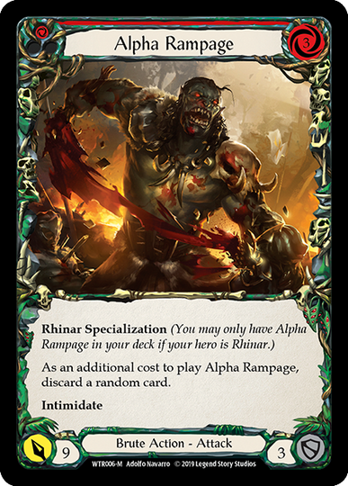 Alpha Rampage - Flesh & Blood TCG - Welcome to Rathe – FaB Foundry Alpha Rampage - Flesh & Blood TCG - Welcome to Rathe – FaB Foundry