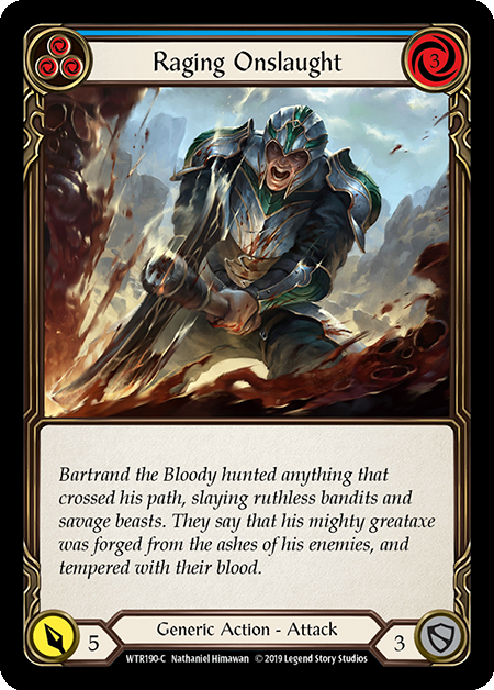 Raging Onslaught Blue - Flesh & Blood TCG - Welcome to Rathe FaB Foundry Raging Onslaught Blue - Flesh & Blood TCG - Welcome to Rathe FaB Foundry
