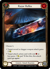 Razor Reflex Red - Flesh & Blood TCG - Welcome to Rathe – FaB Foundry Razor Reflex Red - Flesh & Blood TCG - Welcome to Rathe – FaB Foundry